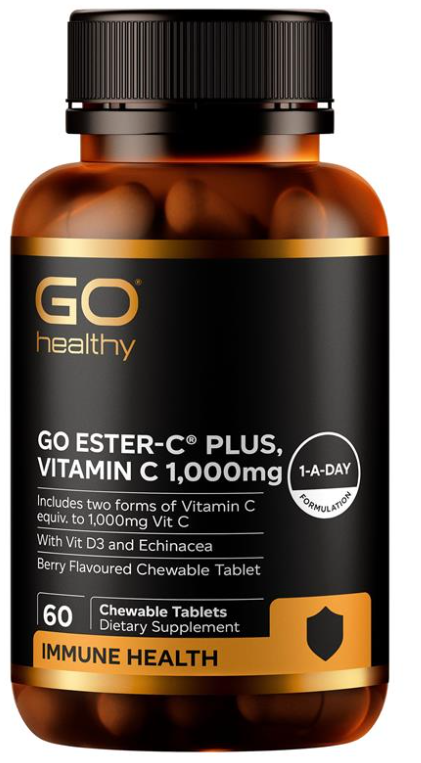 GO Ester-C Plus1000mg Berry Chewable Tabs 60s